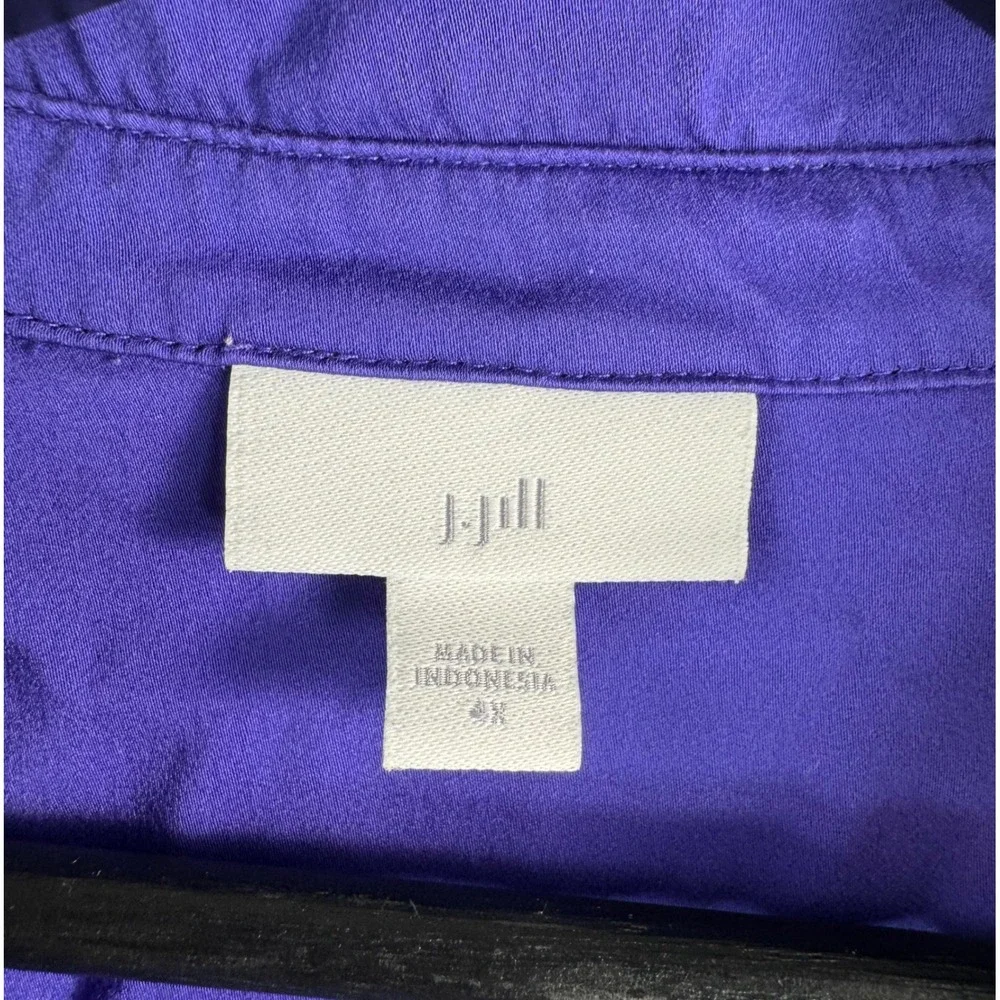 J. Jill Button Down Shirt sz‎ 4X Purple viscose money preppy minimalist